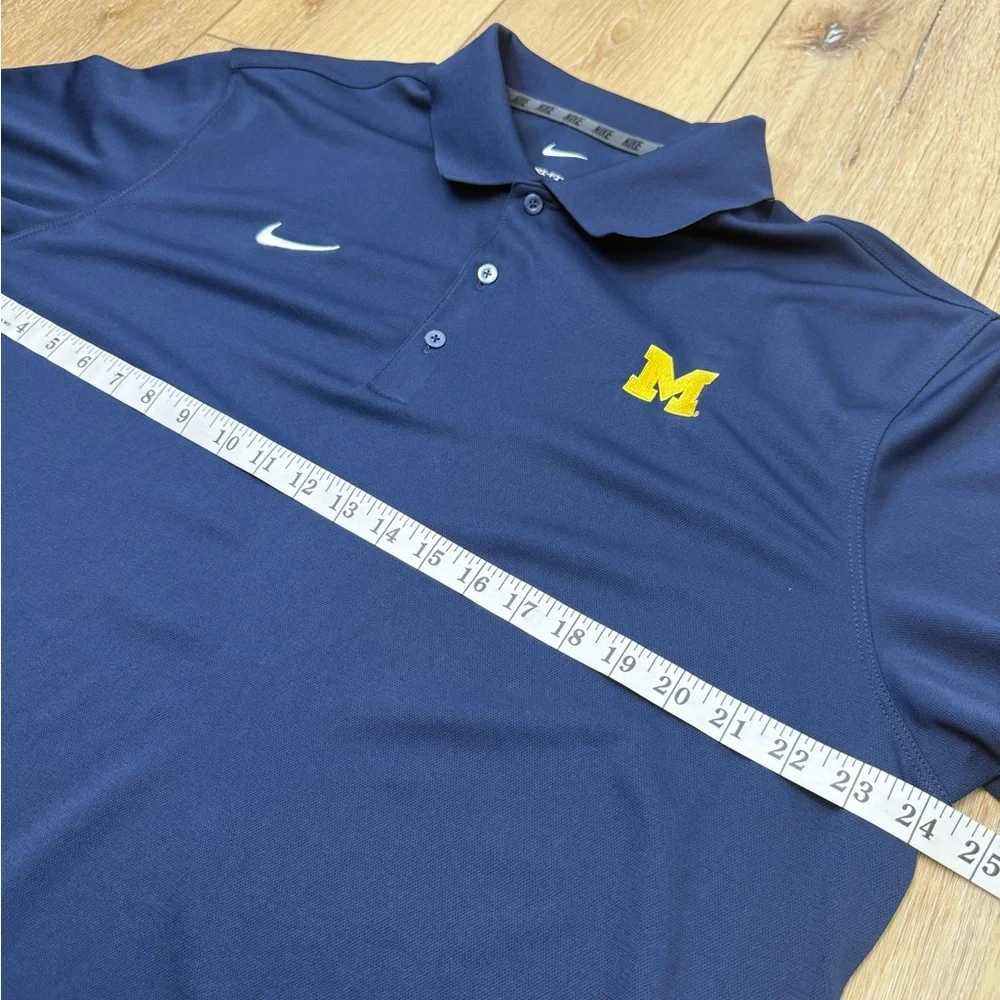 Nike Dri-Fit Michigan Wolverines Football Navy Polo Shirt Embroidered Men’s XL